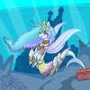 Celestia takes weekends off to go rule over the sea ponies