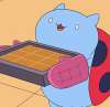 Deck, Catbug, Bravest Warriors, \"Your mom said to say that I could have...ONE peanut butter square, but not until after they cool down!\"